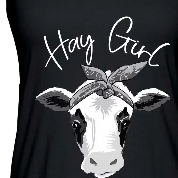 Hay Farmer Funny Cattle Cow Farm Lovers Gift 4897 Ladies Essential Flowy Tank