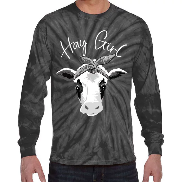 Hay Farmer Funny Cattle Cow Farm Lovers Gift 4897 Tie-Dye Long Sleeve Shirt