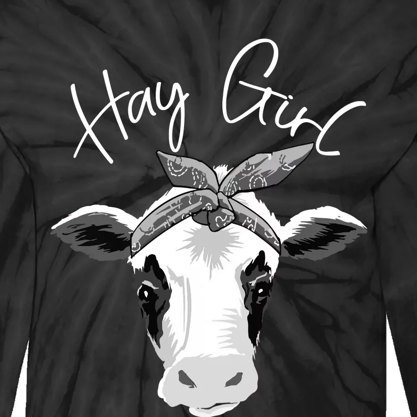 Hay Farmer Funny Cattle Cow Farm Lovers Gift 4897 Tie-Dye Long Sleeve Shirt