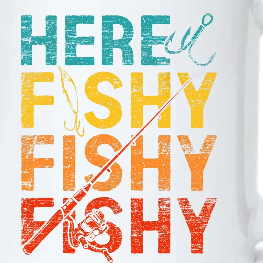 Here Fishy Fishy Fishy Black Color Changing Mug