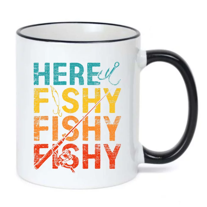 Here Fishy Fishy Fishy Black Color Changing Mug