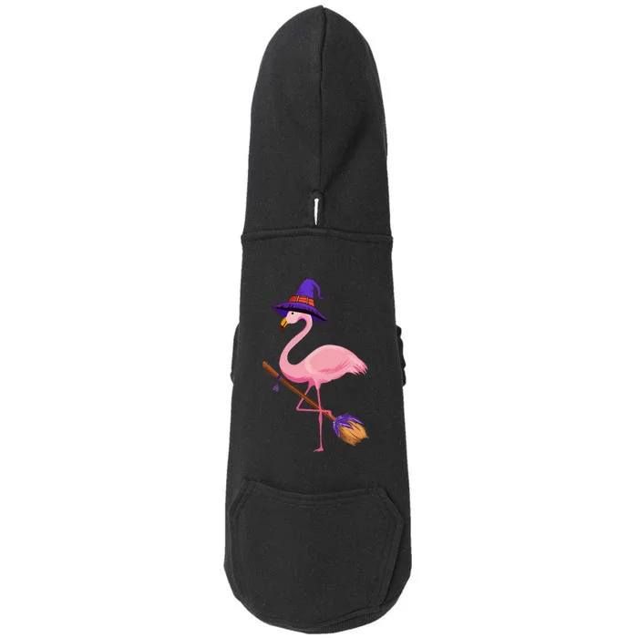 Halloween Flamingo Funny Flamingo Lover Witch Hat Halloween Doggie 3-End Fleece Hoodie