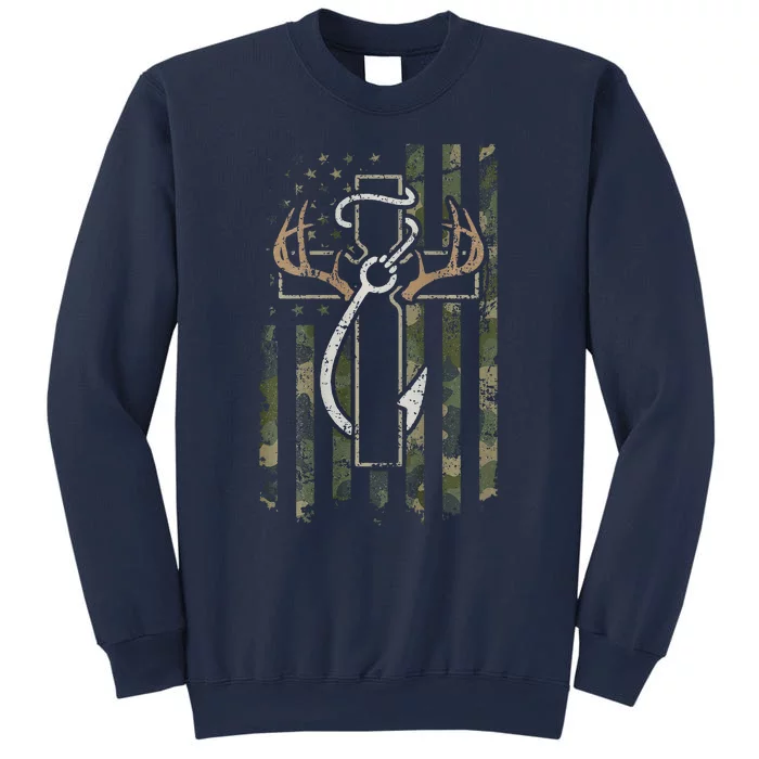 Hunting Fishing Faith Hunter Fisherman Camo Usa On Back Sweatshirt