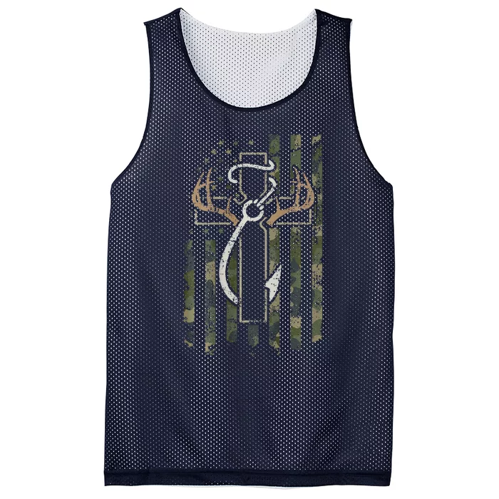 Hunting Fishing Faith Hunter Fisherman Camo Usa On Back Mesh Reversible Basketball Jersey Tank