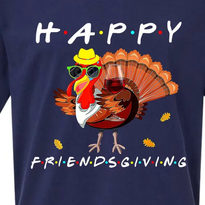 Happy Friendsgiving Funny Turkey Friends Giving Thanksgiving Sueded Cloud Jersey T-Shirt