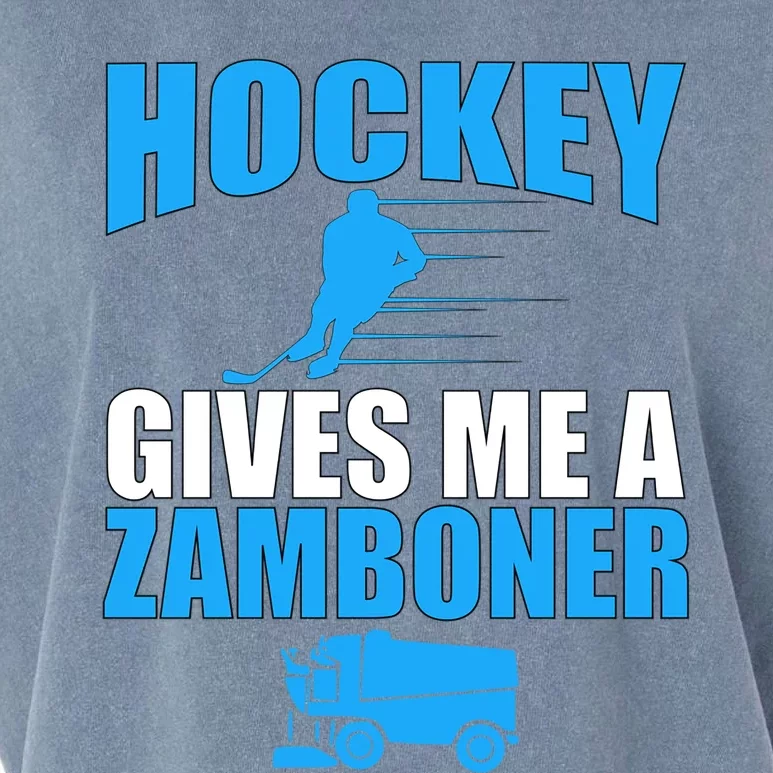 Hockey Fan Funny Gift Hockey Gives Me A Zamboner Funny Hockey Gift Garment-Dyed Women's Muscle Tee