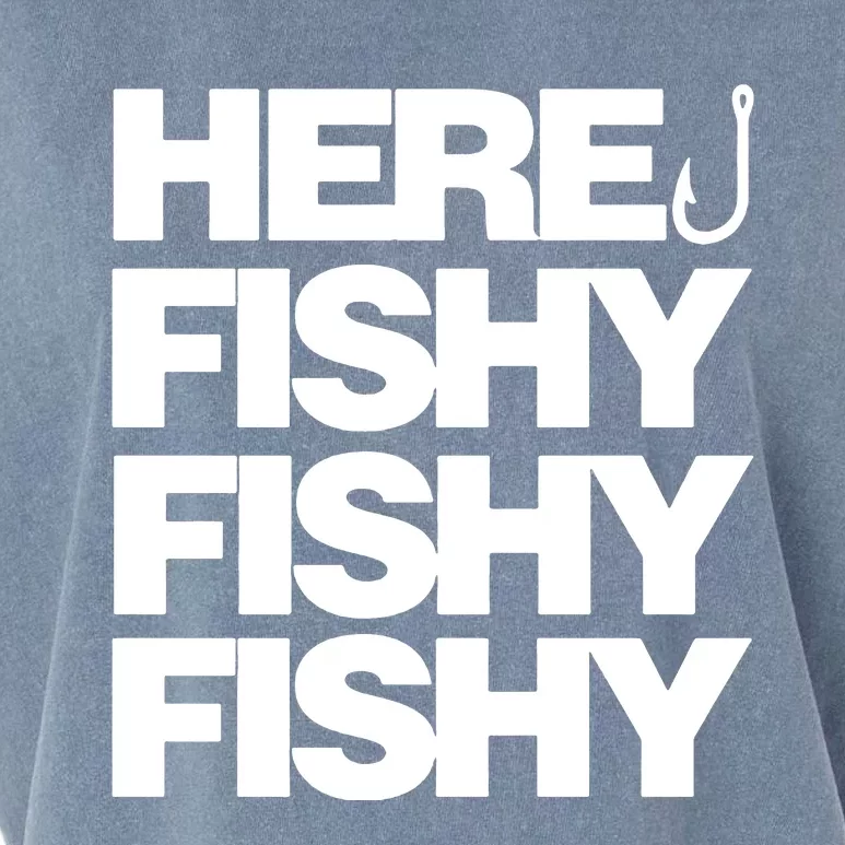 Here Fishy Fishy Fishy Garment-Dyed Women's Muscle Tee