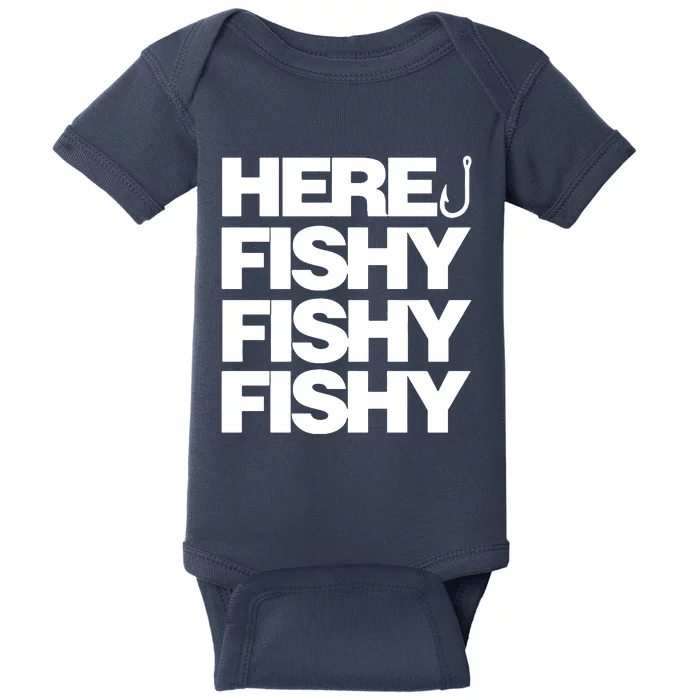 Here Fishy Fishy Fishy Baby Bodysuit