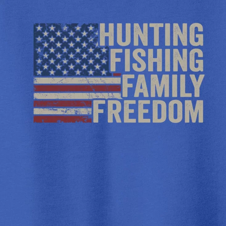 Hunting Fishing Family And Freedom / Usa Flag Fisher Hunter Gift Toddler T-Shirt