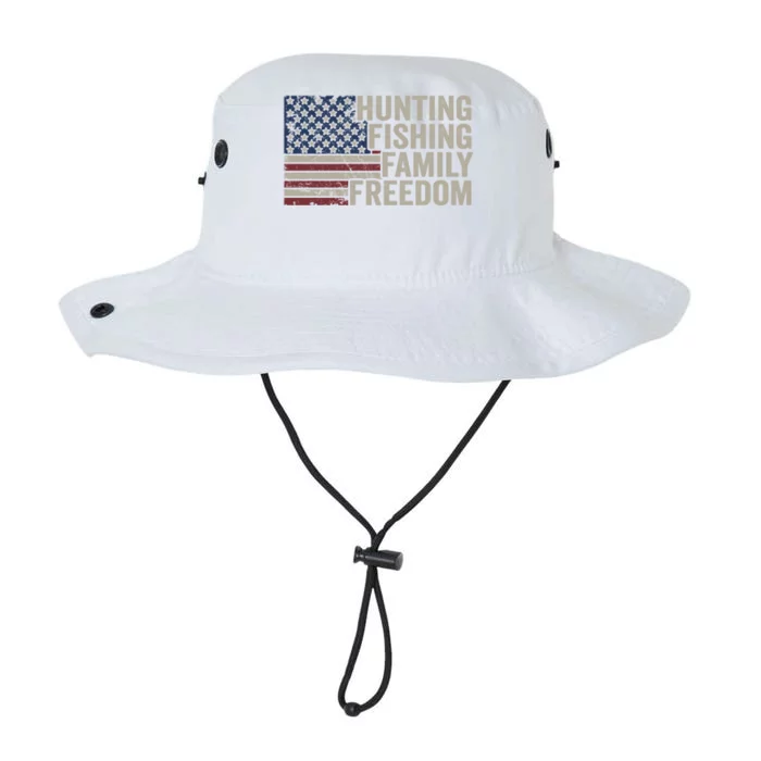 Hunting Fishing Family And Freedom / Usa Flag Fisher Hunter Gift Legacy Cool Fit Booney Bucket Hat