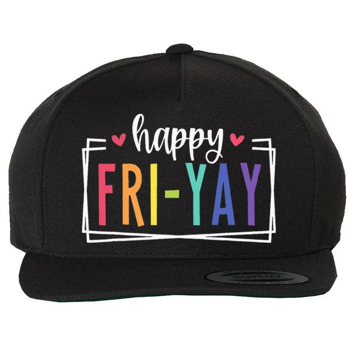 Happy Friyay Friday Lovers Fun Teacher Wool Snapback Cap