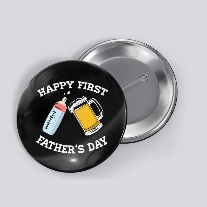 Happy First Father's Day New Dad Gift Button