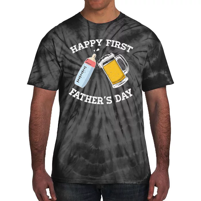 Happy First Father's Day New Dad Gift Tie-Dye T-Shirt