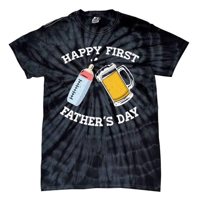 Happy First Father's Day New Dad Gift Tie-Dye T-Shirt