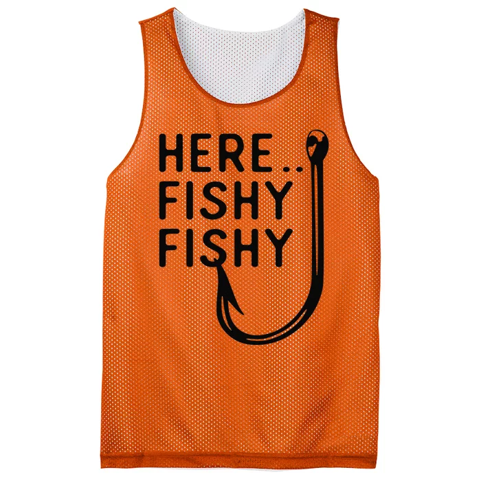 Here Fishy Fishy Mesh Reversible Basketball Jersey Tank