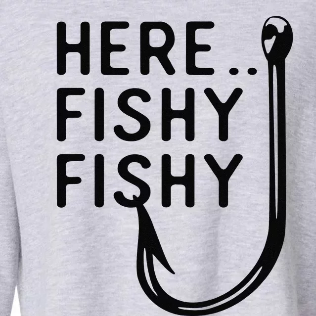 Here Fishy Fishy Cropped Pullover Crew