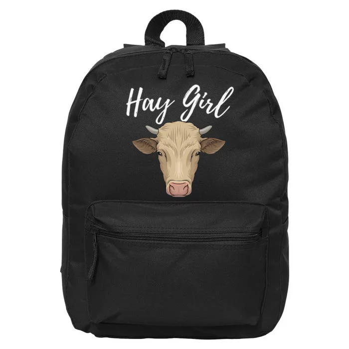 Hay  Farmer Funny Cattle Cow Farm Lovers 16 in Basic Backpack