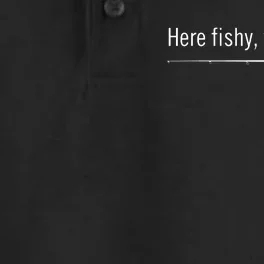 Here Fishy Fishy Fishy Shirt Funny Fishing Sayings Dry Zone Grid Performance Polo