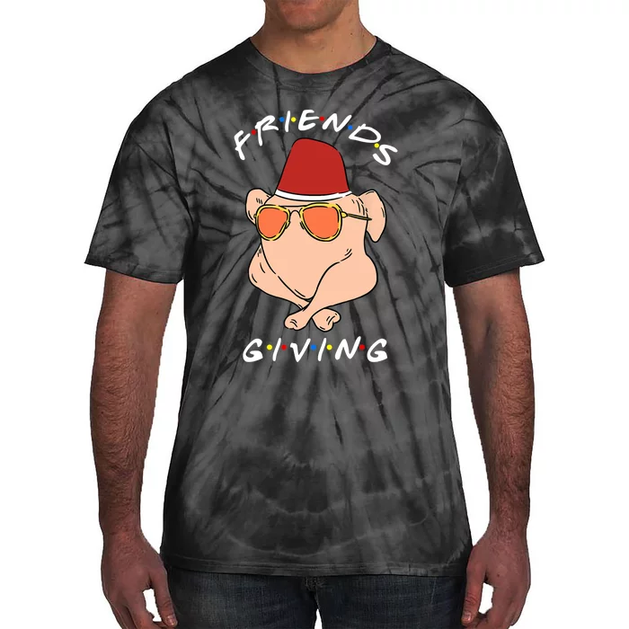 Happy Friendsgiving Funny Turkey Friends Giving Thanksgiving Tie-Dye T-Shirt