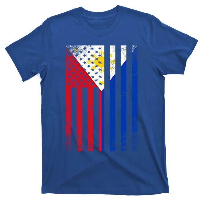 Half Filipino Flag Vintage American Inside Me Usa Gift T-Shirt