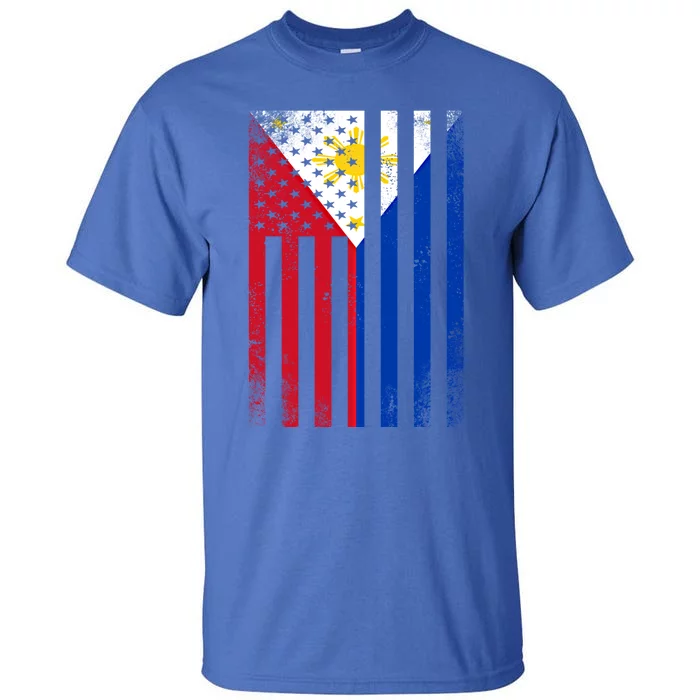 Half Filipino Flag Vintage American Inside Me Usa Gift Tall T-Shirt