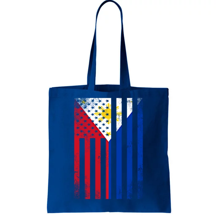 Half Filipino Flag Vintage American Inside Me Usa Gift Tote Bag