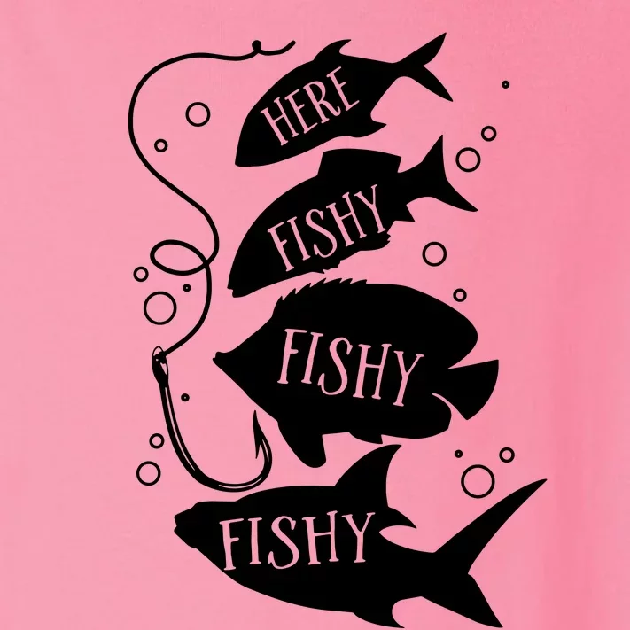 Here Fishy Fishy Fishing Lover Toddler Long Sleeve Shirt