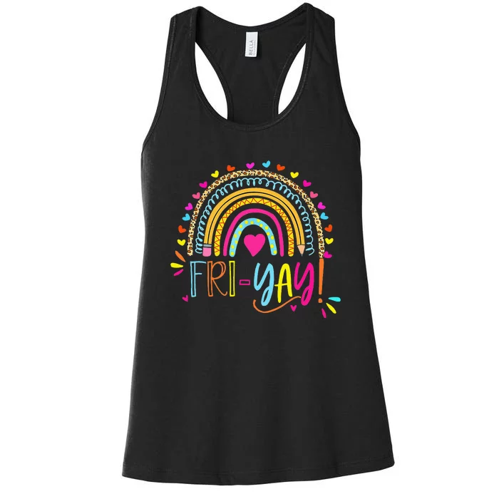 Happy Friyay Friday Lovers Fun Teacher Women's Racerback Tank