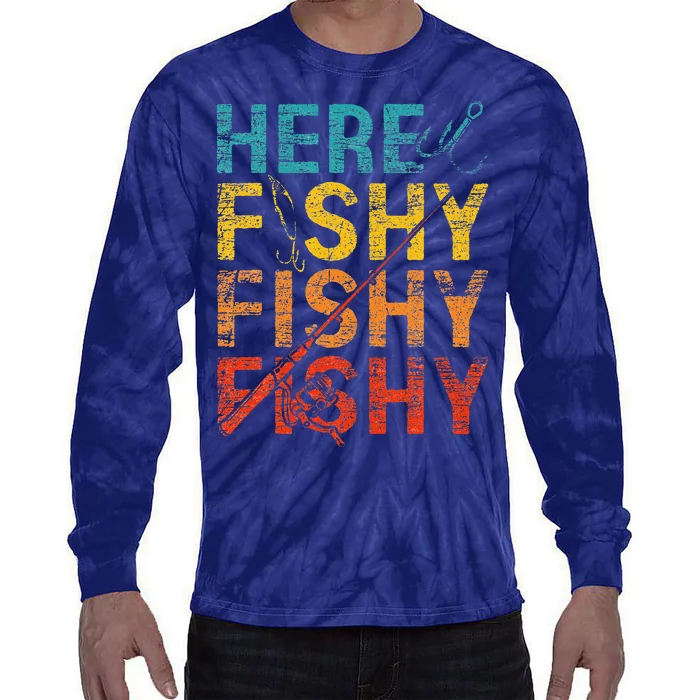 Here Fishy Fishy Fishy Tie-Dye Long Sleeve Shirt