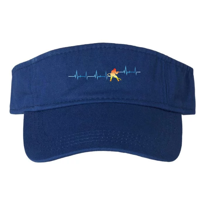 Heartbeat Firefighter Fire Departt Fire Cute Gift Valucap Bio-Washed Visor