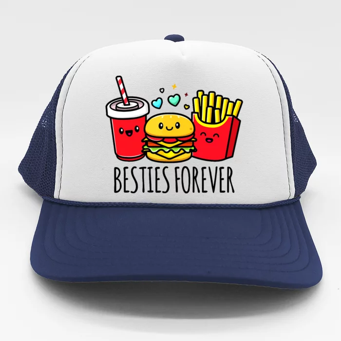 Hamburger French Fries Soda Funny Bff Matching Best Friends Trucker Hat