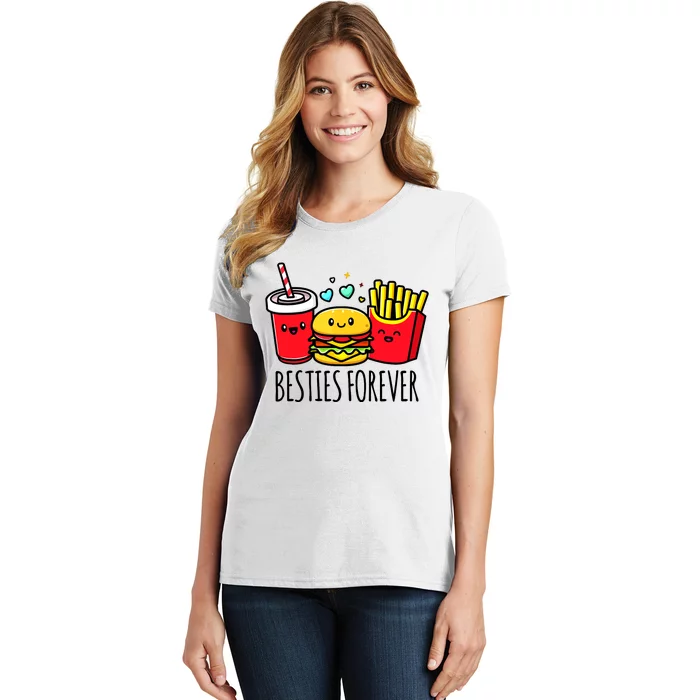 Hamburger French Fries Soda Funny Bff Matching Best Friends Women's T-Shirt