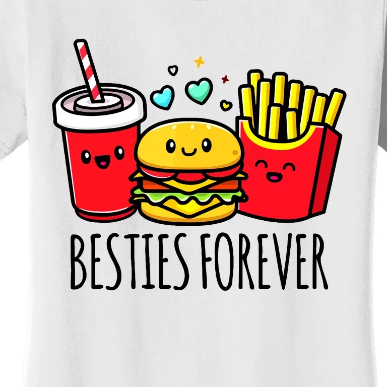 Hamburger French Fries Soda Funny Bff Matching Best Friends Women's T-Shirt