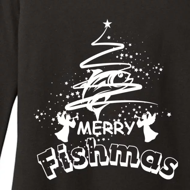 Holiday Funny Fishing Lovers Merry Fishmas Gift Womens CVC Long Sleeve Shirt