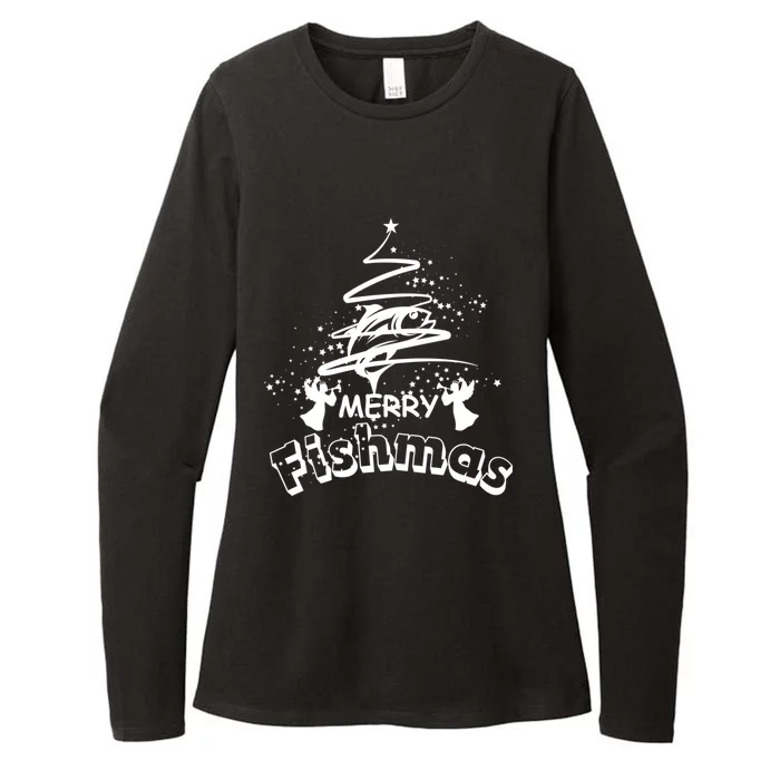 Holiday Funny Fishing Lovers Merry Fishmas Gift Womens CVC Long Sleeve Shirt