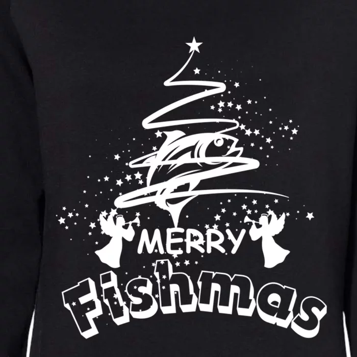 Holiday Funny Fishing Lovers Merry Fishmas Gift Womens California Wash Sweatshirt