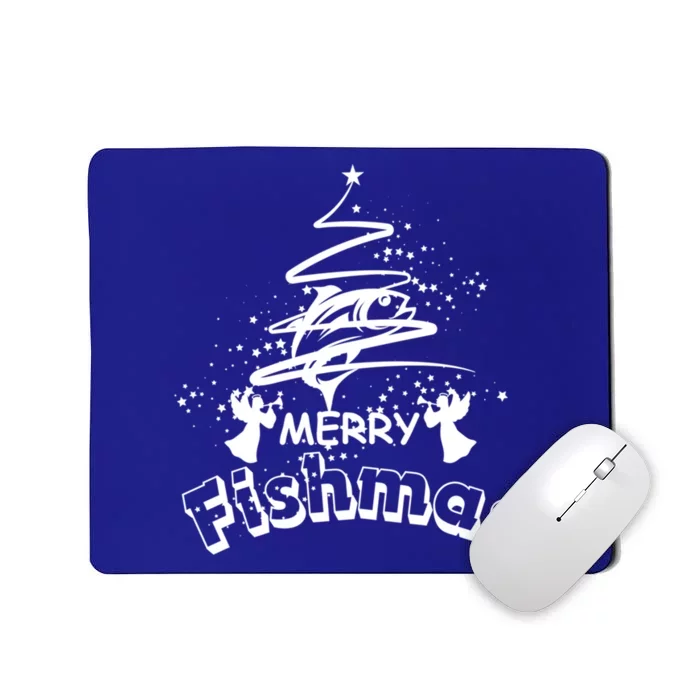 Holiday Funny Fishing Lovers Merry Fishmas Gift Mousepad