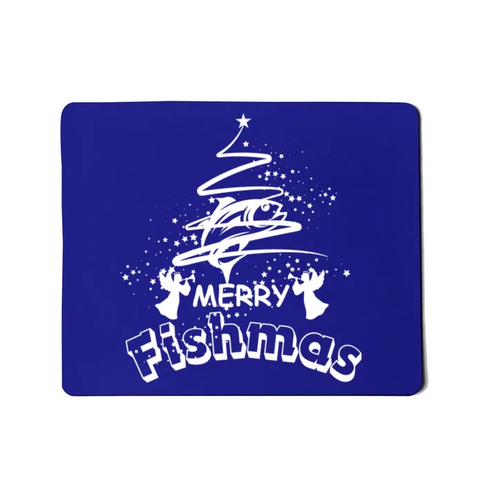 Holiday Funny Fishing Lovers Merry Fishmas Gift Mousepad