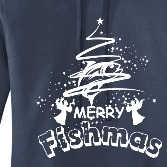 Holiday Funny Fishing Lovers Merry Fishmas Gift Women's Pullover Hoodie