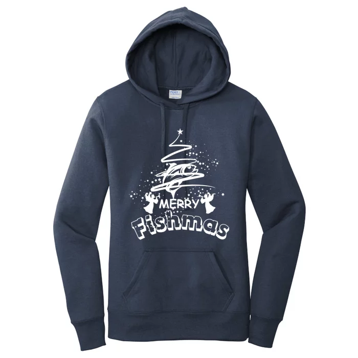 Holiday Funny Fishing Lovers Merry Fishmas Gift Women's Pullover Hoodie