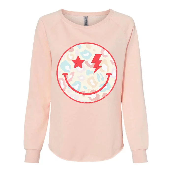 Happy Face Floral Preppy Aesthetic Smiling Face Womens California Wash Sweatshirt