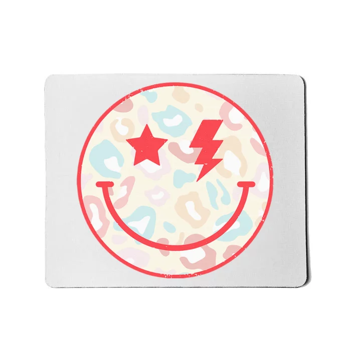 Happy Face Floral Preppy Aesthetic Smiling Face Mousepad