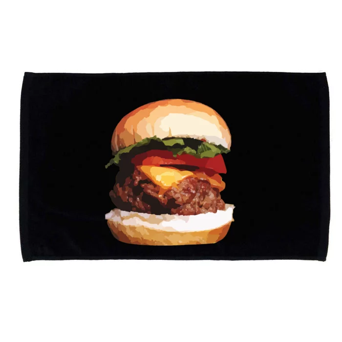 Hamburger Funny Gift Cheeseburger Funny Gift Cool Gift Microfiber Hand Towel