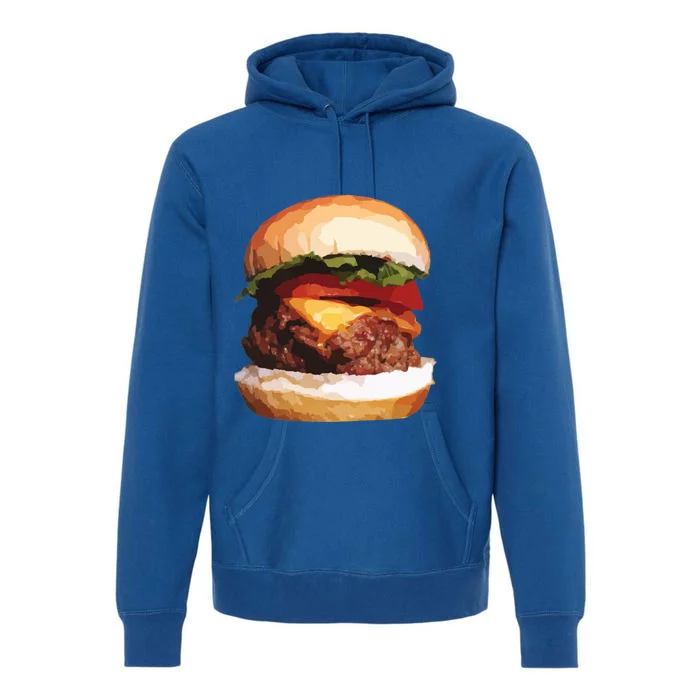 Hamburger Funny Gift Cheeseburger Funny Gift Cool Gift Premium Hoodie