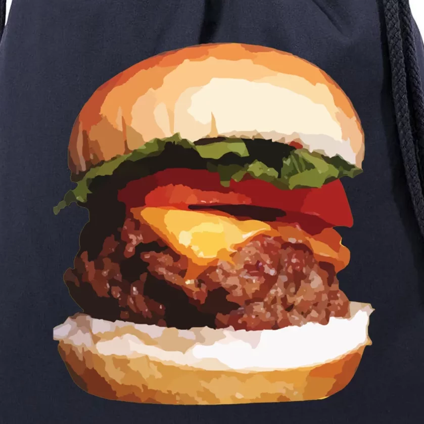 Hamburger Funny Gift Cheeseburger Funny Gift Cool Gift Drawstring Bag