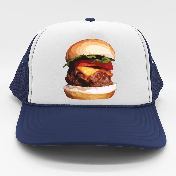 Hamburger Funny Gift Cheeseburger Funny Gift Cool Gift Trucker Hat