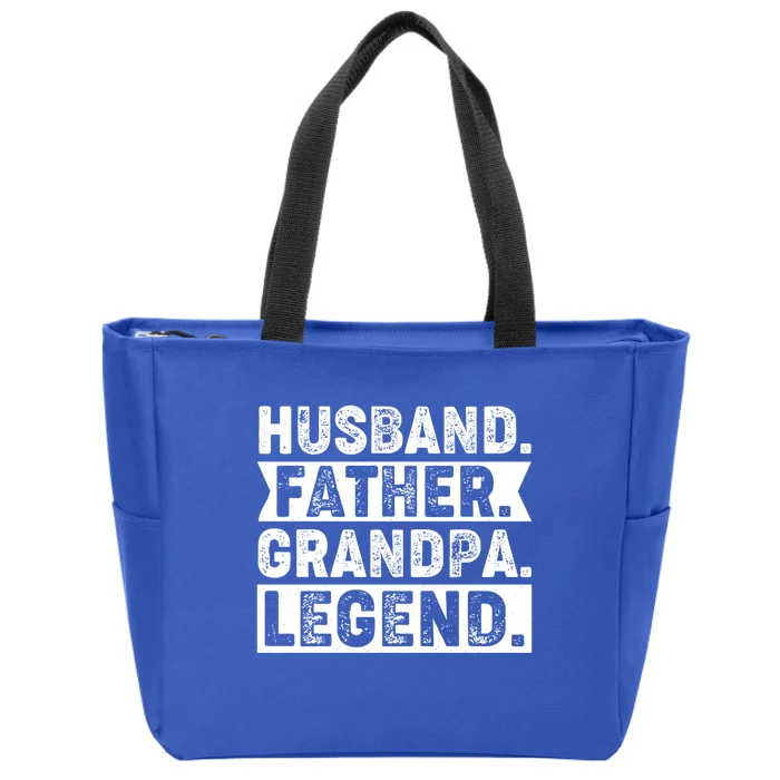 Husband Father Grandpa Legend Present For Fathers Day Funny Gift Zip Tote Bag