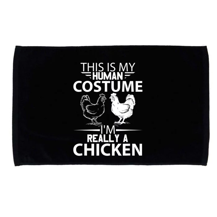 Halloween Funny Gift This Is My Human Costume Chicken Microfiber Hand Towel