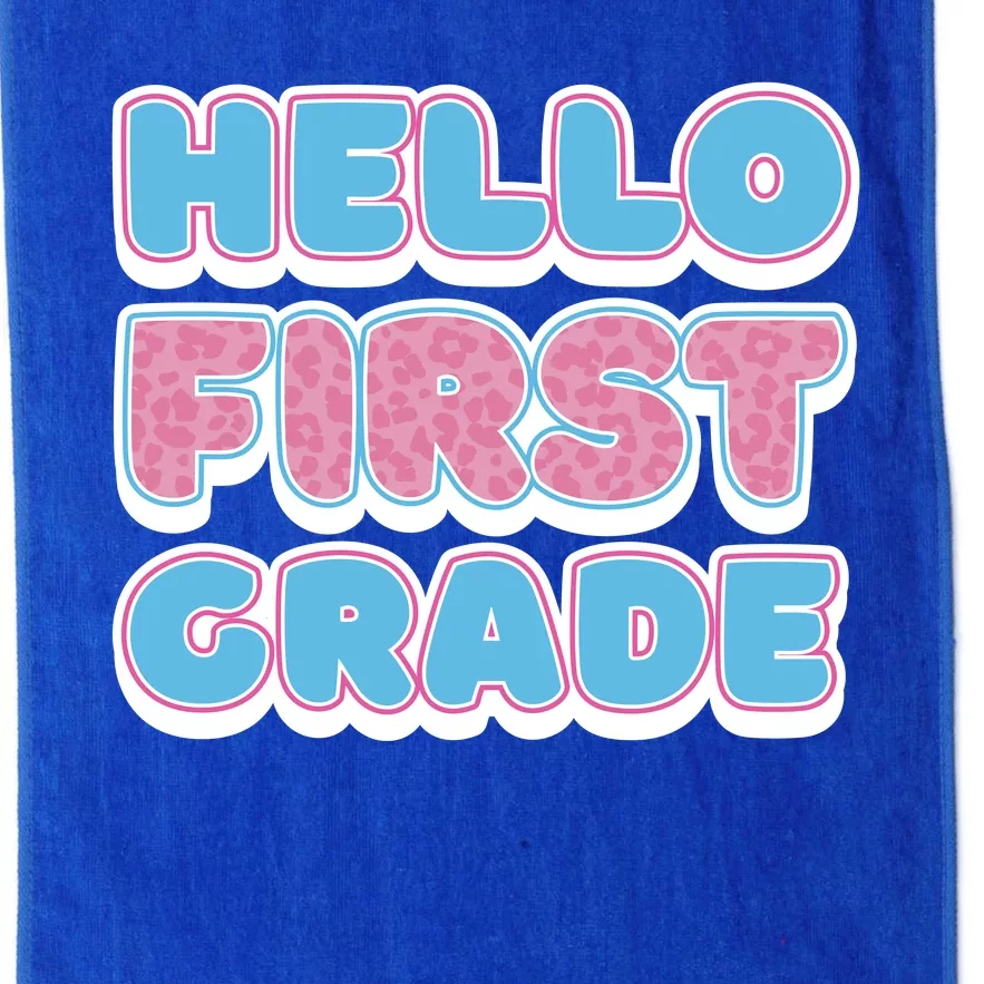 Hello First Grade Back To School Platinum Collection Golf Towel