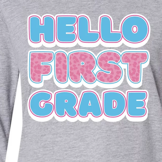 Hello First Grade Back To School Womens Cotton Relaxed Long Sleeve T-Shirt